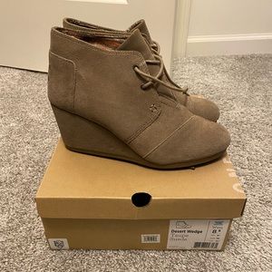 Toms Taupe Suede Ankle Boots